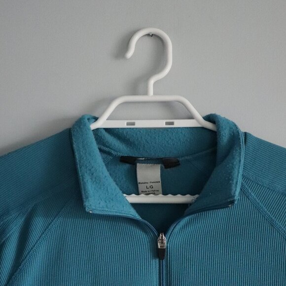 MEC Women's Sz Lrg Blue Full Zip Cycling Active Fleece Ribbed Stretch Jacket - Picture 4 of 15